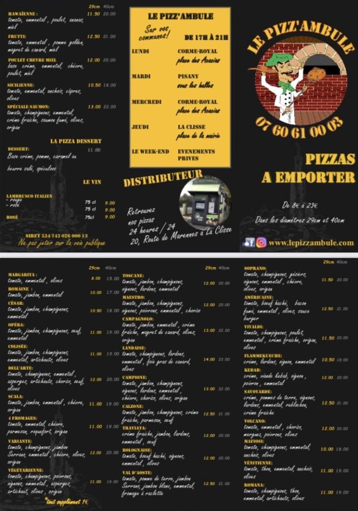 Carte du Pizz'Ambule